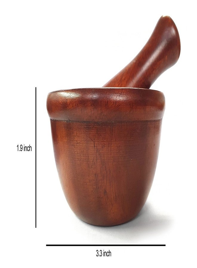 LENITH Mini Lacquered Wooden Mortar and Pestle Set Grinding Bowl Set Garlic Crush Pot Kitchen Tool - Image 2