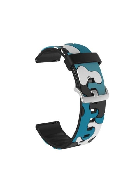 20mm For Samsung Galaxy Watch Active2 44mm / Watch Active2 40mm / Watch Active Camouflage Silicone Replacement Wrist Strap Watchband with Silver Buckle(6)