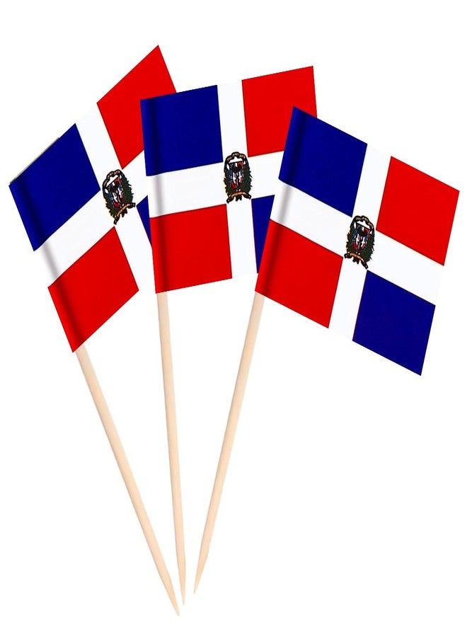 JAVD 100 Pcs Dominican Republica Toothpick Flag Dominica Small Mini Cocktail Fruit Cupcakes Toppers Food Stick Flags - Image 2