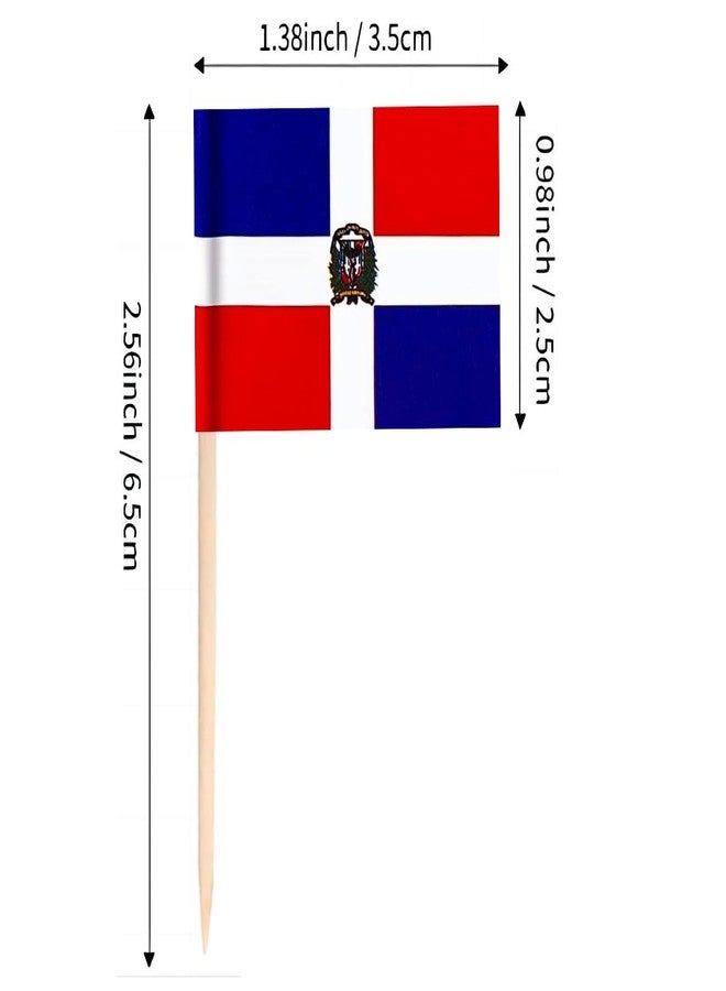 JAVD 100 Pcs Dominican Republica Toothpick Flag Dominica Small Mini Cocktail Fruit Cupcakes Toppers Food Stick Flags - Image 3