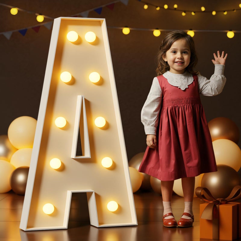 imprsv 4FT Marquee Light Up Letters A Large Light Up Letters for Anniversary Weeding Room Decor Big Letters for Party Decorations Marry Me Light Up Letters Foam Letter - Image 2