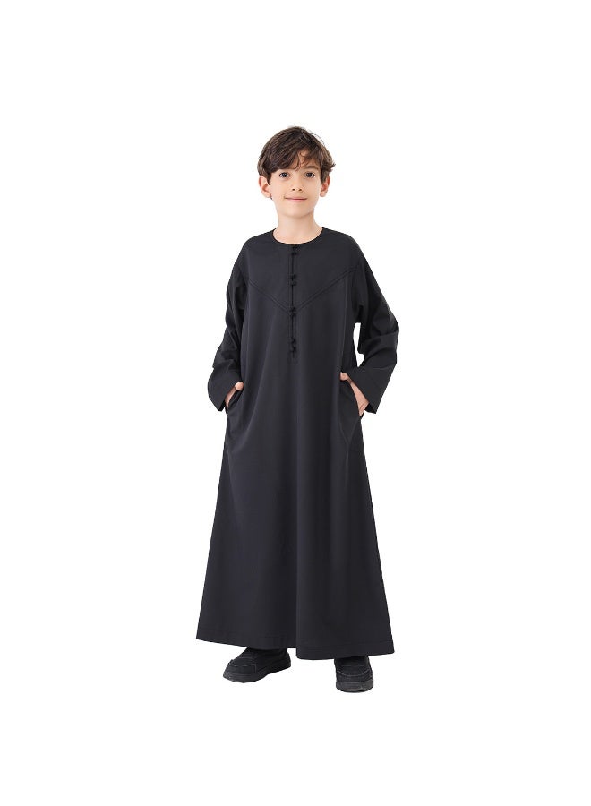 NIBEMINENT Boy's Muslim Clothes Durable Kaftan Robe Dubai Long Gown Ethnic Clothes,1pc Soft Robe  - Image 1
