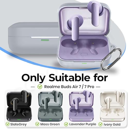 Cocoonkart Soft Silicone Case Cover Compatible for Realme Buds Air 7 | 7 Pro (Grey) - Image 2