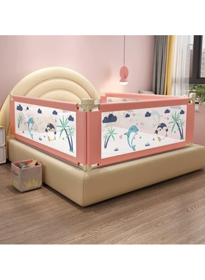 Kids-Toys Crib Guardrail for Playpen and Crib Rails, One Side - Size:180cm (Pink) 