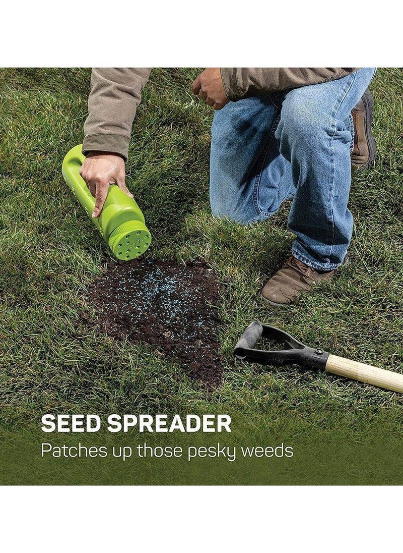 Generic - 2L Hand Held Spreader,Salt Spreader Plastic Garden Container With Scoop,Adjustable Opening Sizes,Seed Spreader Bottle for Seed, Fertiliser, Salt to Deice or Any Size Granule Complete - Image 1