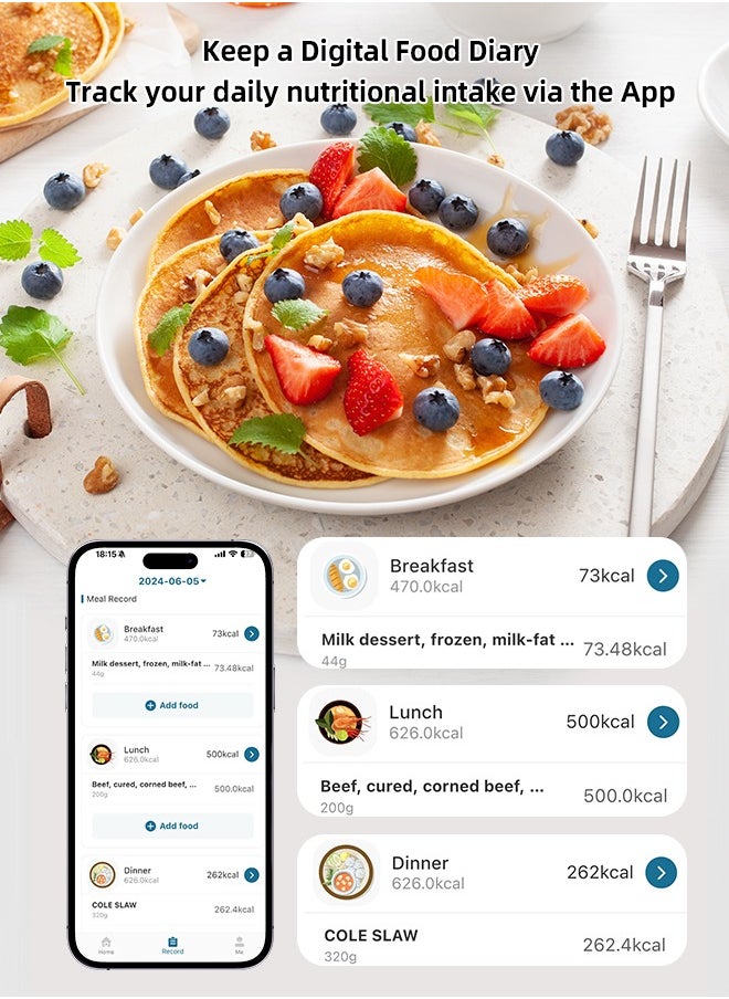 Generic - Smart Food Scale, Coffee Weight Scale with Nutritional Calculator APP （Remove four MATS before use） - Image 1