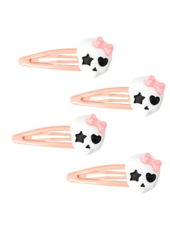Goth Skull Skeleton Hair Clips Barrettes for Girls  Pink Decorative Punk Cosplay Prom Party Hair Accessories with 4 Thick Hair Clips