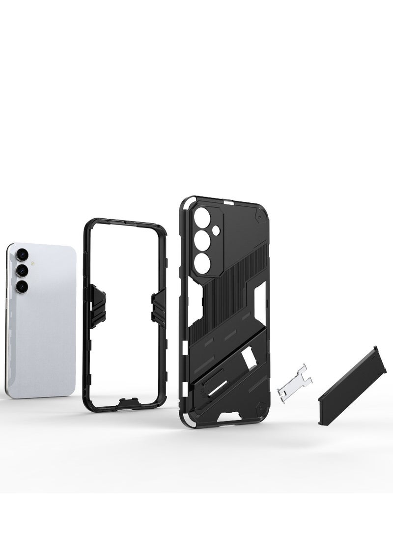 Punk Armor 2 in 1 PC Tpu Shockproof Phone Case with Invisible Holder For Samsung Galaxy S23 FE 5G (white) - Image 5