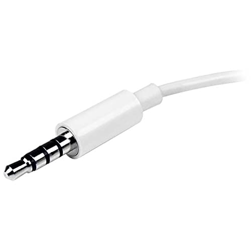 StarTech.com 4 Position Microphone and Headphone Splitter – 3.5 mm – 4 Pin / 4 Pole – Mic and Audio Combo Splitter Cable (MUYHSMFFADW), White - Image 3