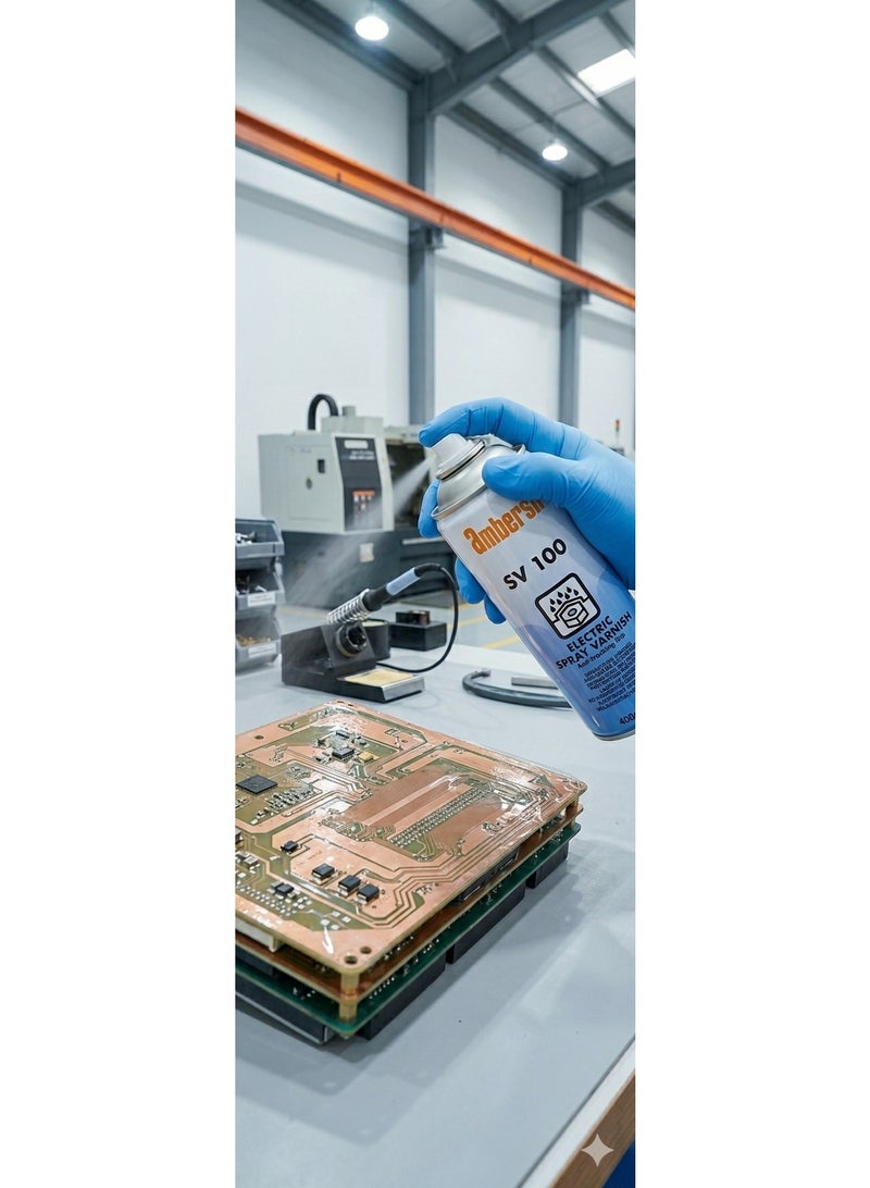 امبيرسيل AMBERSIL SV 100 ELECTRIC SPRAY VARNISH_400ML ورنيش عازل كهربائي عالي الأداء للحماية في أقصى الظروف - Image 3