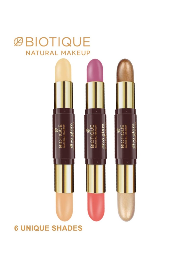 Biotique Natural Makeup Diva Glam Highlighter Duo Stick Shade N Sheen 4g  - Image 3