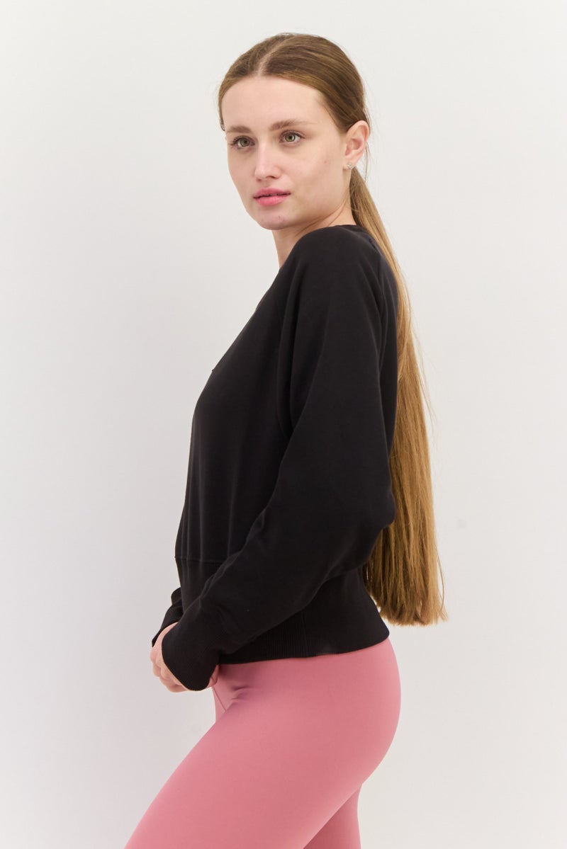 PUMA Women Sportswear Fit Long Sleeve Outdoor Sweatshirt, Black Combo  - Image 2