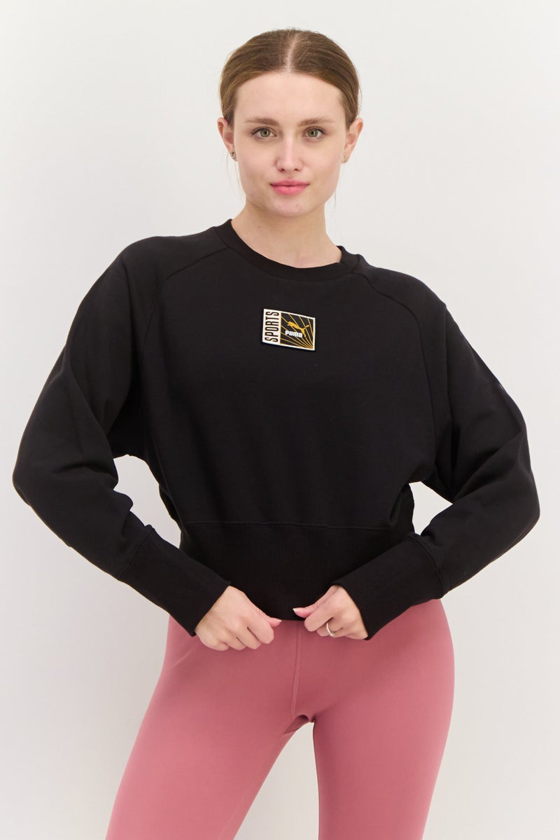 PUMA Women Sportswear Fit Long Sleeve Outdoor Sweatshirt, Black Combo  - Image 1