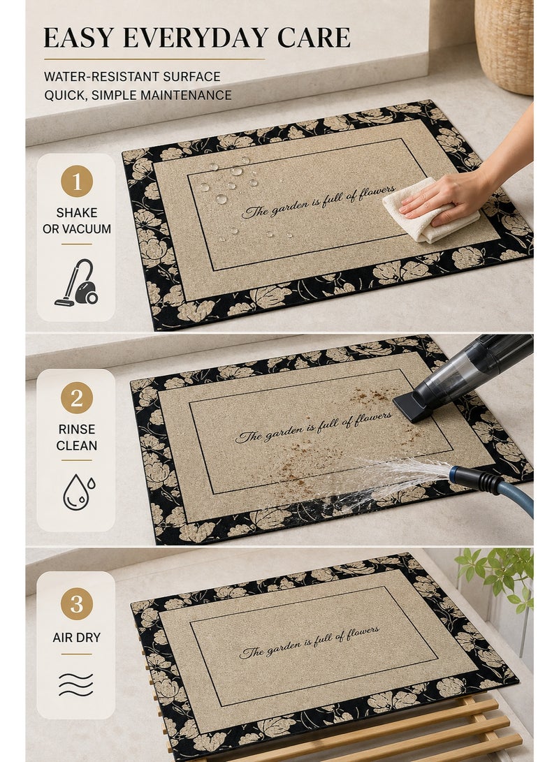 Kylinx Home Door Mats, Non-Slip Doormat, Waterproof Kitchen Rug Pad Resist Dirt Entryway Doormats for Indoor Outdoor Front Door Entryway Patio Rugs Mats Carpets Welcome Mat 50*80CM - Image 3