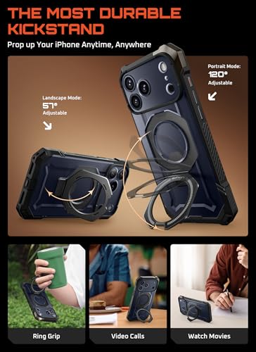 SUPCASE for iPhone 17 Pro Max Case with Kickstand (Unicorn Beetle Grip), [Camera Control Cover] [Compatible with MagSafe] [Military-Grade Drop Protection] Heavy Duty Magnetic Phone Case, Black - Image 4
