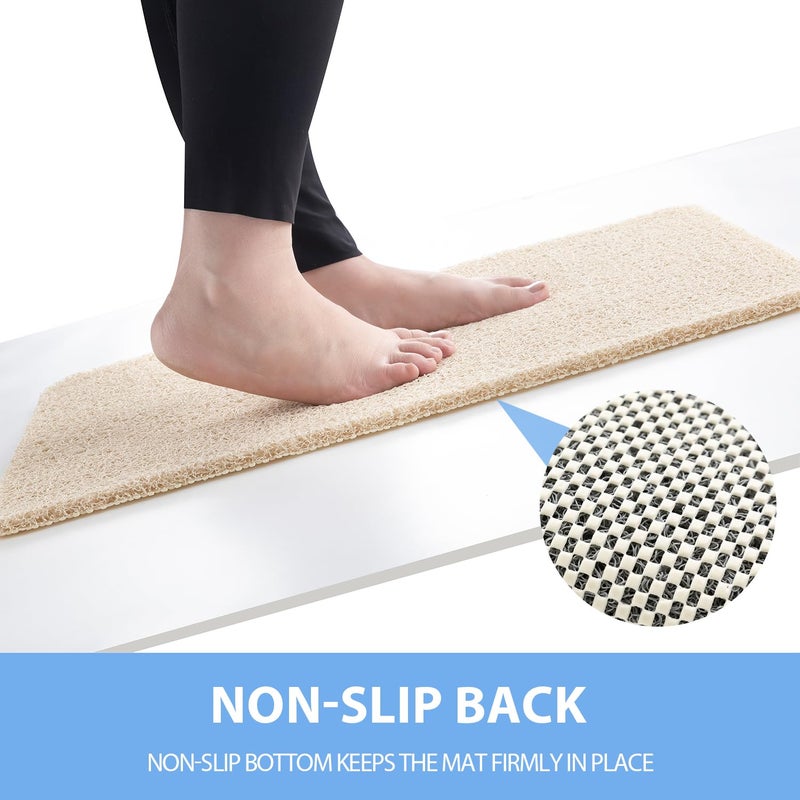 Hargiis Non Slip Bathtub Mat, Anti Slip Shower Mat, Quick Drying Bath Tub Mats, Foot Scrubber Mat, Anti Slip Mat for Tub, Floor, Bathroom, Home, Kitchen, Hotel (Beige 32"x17") - Image 3