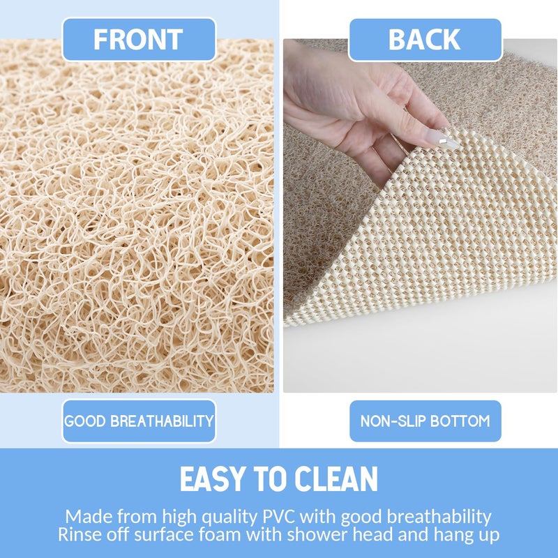 Hargiis Non Slip Bathtub Mat, Anti Slip Shower Mat, Quick Drying Bath Tub Mats, Foot Scrubber Mat, Anti Slip Mat for Tub, Floor, Bathroom, Home, Kitchen, Hotel (Beige 32"x17") - Image 4