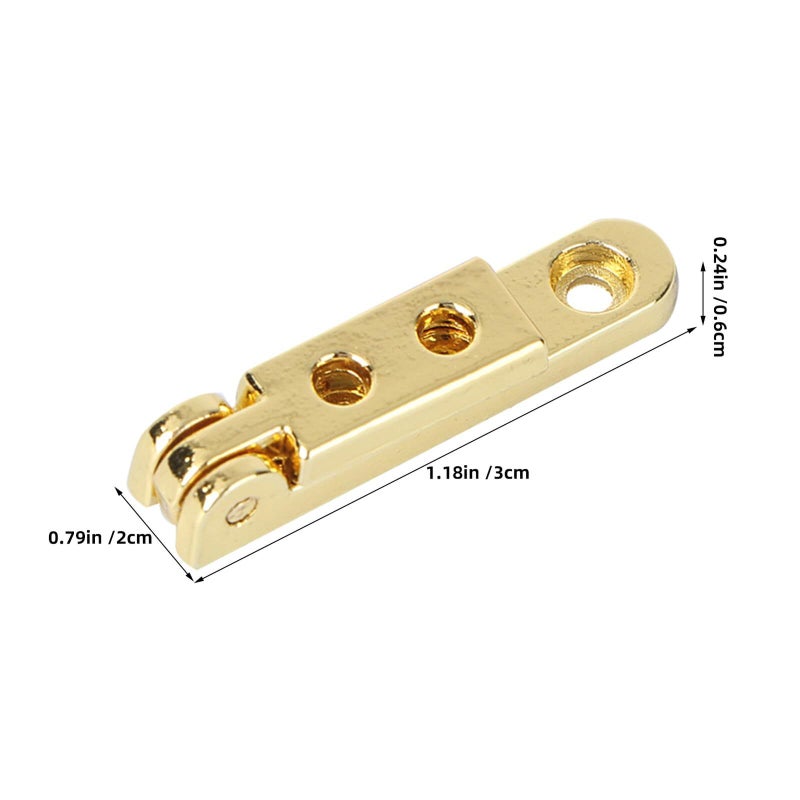 12 Mini Jewelry Box Hinges Gold Plated Zinc Alloy Foldable 118x079x024in - Image 3