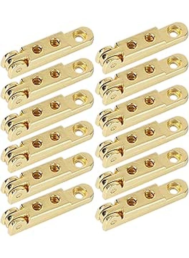 12 Mini Jewelry Box Hinges Gold Plated Zinc Alloy Foldable 118x079x024in - Image 1