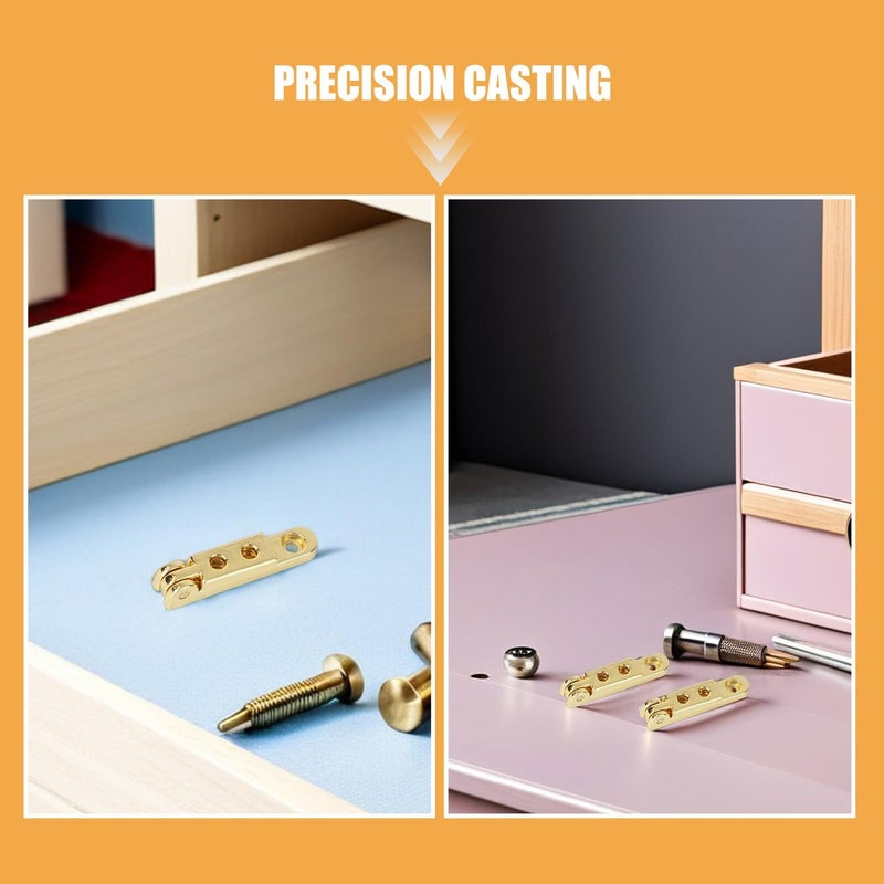 12 Mini Jewelry Box Hinges Gold Plated Zinc Alloy Foldable 118x079x024in - Image 4