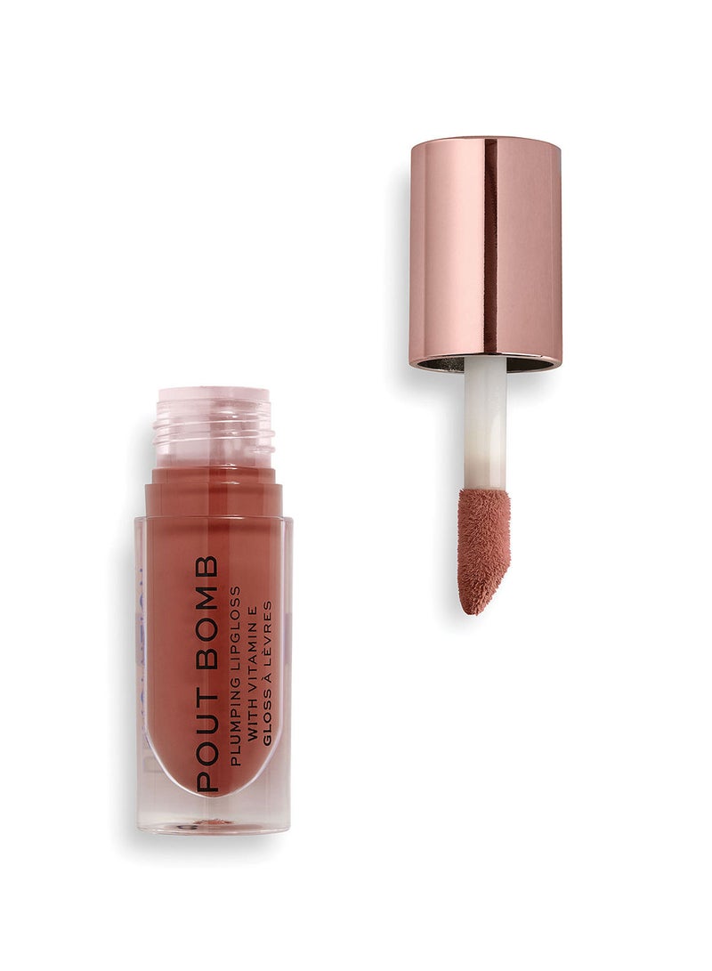 REVOLUTION Revolution Pout Bomb Plumping Gloss Cookie Deep Nude  - Image 2