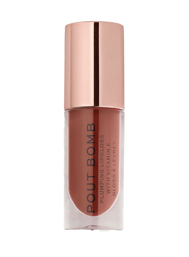 REVOLUTION Revolution Pout Bomb Plumping Gloss Cookie Deep Nude  - Image 1