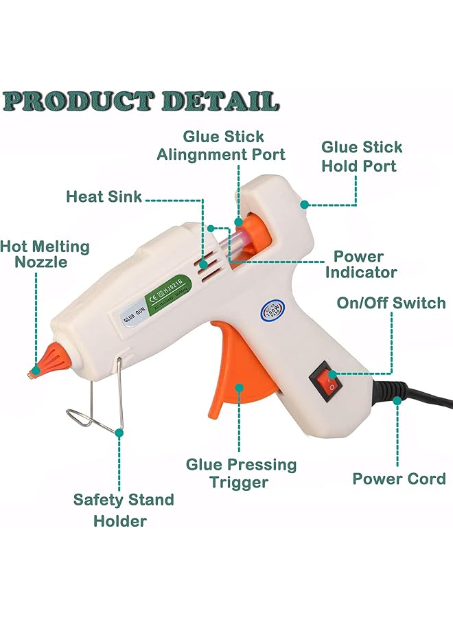 erorex 100W Hot Glue Gun With 20Pcs 200 X 11Mm Glue Sticks For Art Diy Small Craft Projects And Daily Home Quick Repair  - Image 4