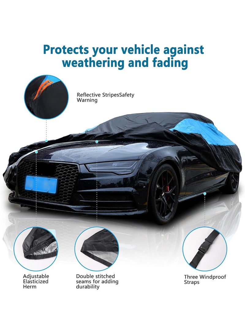 All-Weather Car Cover Waterproof UV Protection, Windproof Straps, Reflective Stripes, Dustproof Outdoor Vehicle Protector - Image 2
