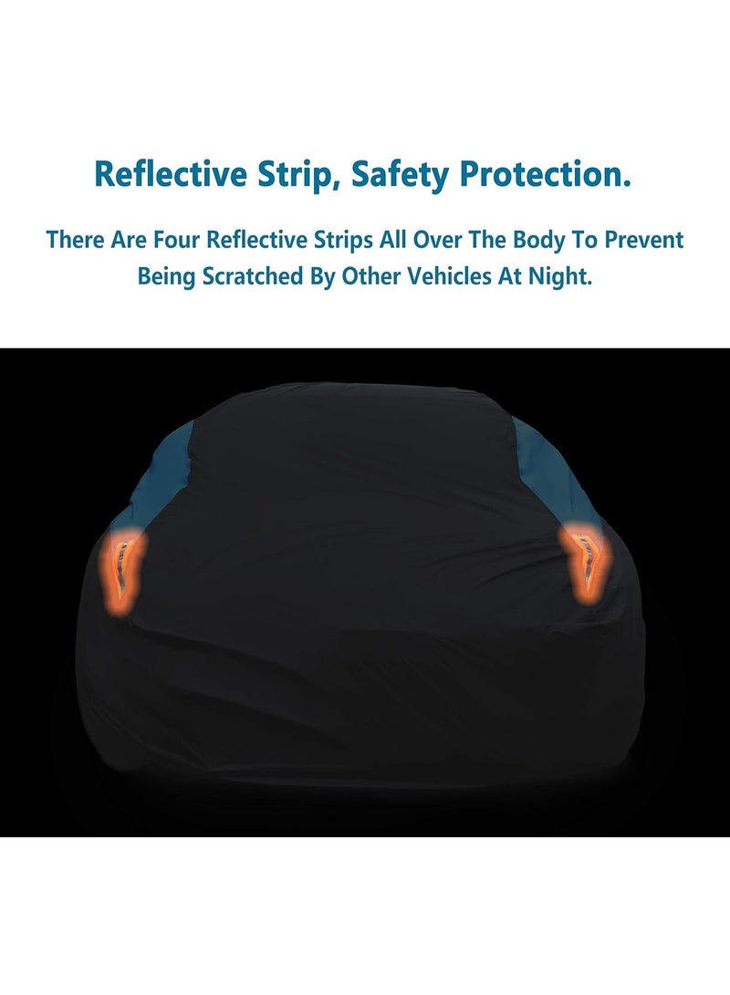 All-Weather Car Cover Waterproof UV Protection, Windproof Straps, Reflective Stripes, Dustproof Outdoor Vehicle Protector - Image 4