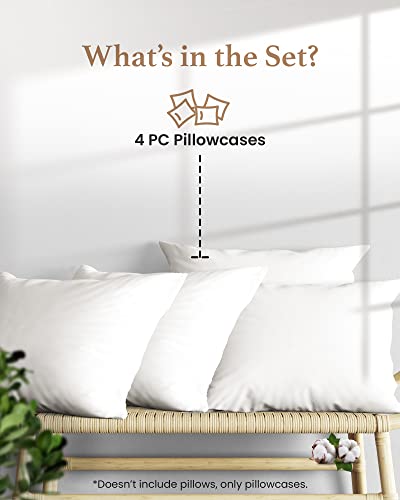 Good Sleep Bedding 1000 TC White Standard Pillowcases Set of 4 100% Egyptian Cotton Pillow Cases with Long Staple Cotton & Sateen Weave, Silky Soft Hotel - Like Bed Pillow Covers for Comfy Sleeping, Snug Fit - Image 2