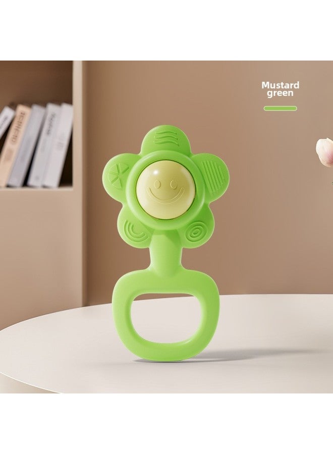 Hammer Baby Early Childhood Toy Children's Small Rattle Bells Newborn Baby's Grasping And Chasing Vision Training Can Bite Boiled Bell-Color:With Ring-sunflower Teether Rattle  - Image 1