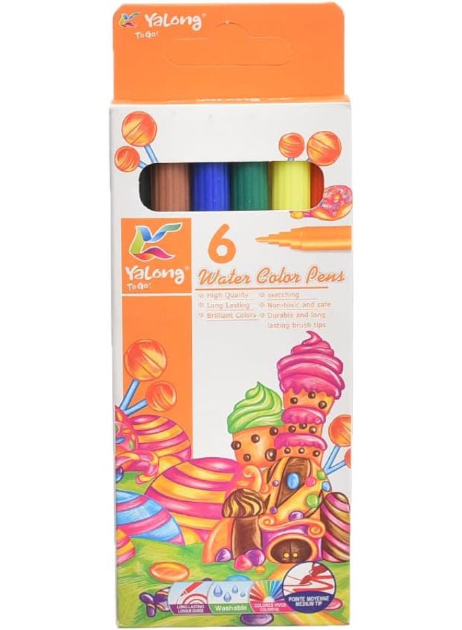 YALONG Watercolour Pen | 6 Colors - Image 1
