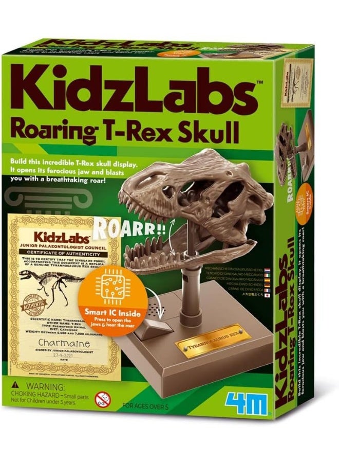4M Kidzlabs Roaring T-Rex Skull – Interactive Dinosaur Fossil Science Kit with Sound Effects for Kids STEM Learning, Imaginative Play, and Paleontology Fun – Educational Gift Ages 5+ | 00-03399 - Image 1