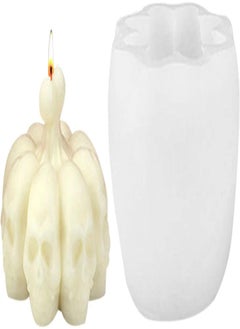 2 Pcs 3D Skull Mold Halloween Decoration | Silicone Skull Mold for Cake Decorating | Easy Pull Out Silicone Resin Casting Mould for Handmade Candle, Wax Melt, Soap, Epoxy Resin, DIY Aromatherapy