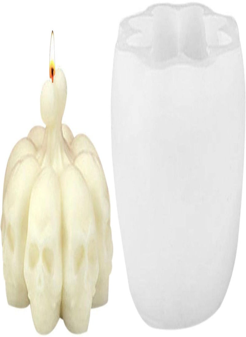 GGOOT - 2 Pcs 3D Skull Mold Halloween Decoration | Silicone Skull Mold for Cake Decorating | Easy Pull Out Silicone Resin Casting Mould for Handmade Candle, Wax Melt, Soap, Epoxy Resin, DIY Aromatherapy - Image 1
