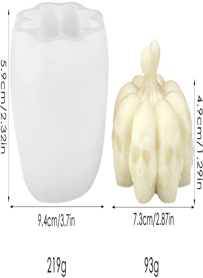 GGOOT - 2 Pcs 3D Skull Mold Halloween Decoration | Silicone Skull Mold for Cake Decorating | Easy Pull Out Silicone Resin Casting Mould for Handmade Candle, Wax Melt, Soap, Epoxy Resin, DIY Aromatherapy - Image 1