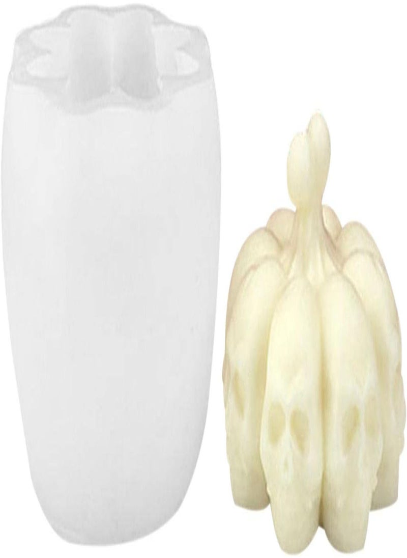 GGOOT - 2 Pcs 3D Skull Mold Halloween Decoration | Silicone Skull Mold for Cake Decorating | Easy Pull Out Silicone Resin Casting Mould for Handmade Candle, Wax Melt, Soap, Epoxy Resin, DIY Aromatherapy - Image 1