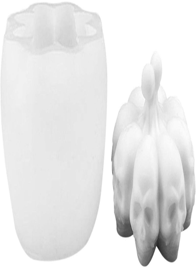 GGOOT - 2 Pcs 3D Skull Mold Halloween Decoration | Silicone Skull Mold for Cake Decorating | Easy Pull Out Silicone Resin Casting Mould for Handmade Candle, Wax Melt, Soap, Epoxy Resin, DIY Aromatherapy - Image 1