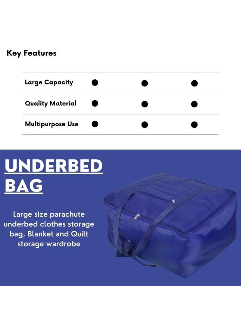 AARON INC AARON INC Nylon Moisture Proof MultiPurpose 156L Super Set of 3 Extra Jumbo Large Toys Storage BagBlanketsClothes Storage Organiser with Zip and Double Handle BlueMulticolor 86x34x54 cm  - Image 4
