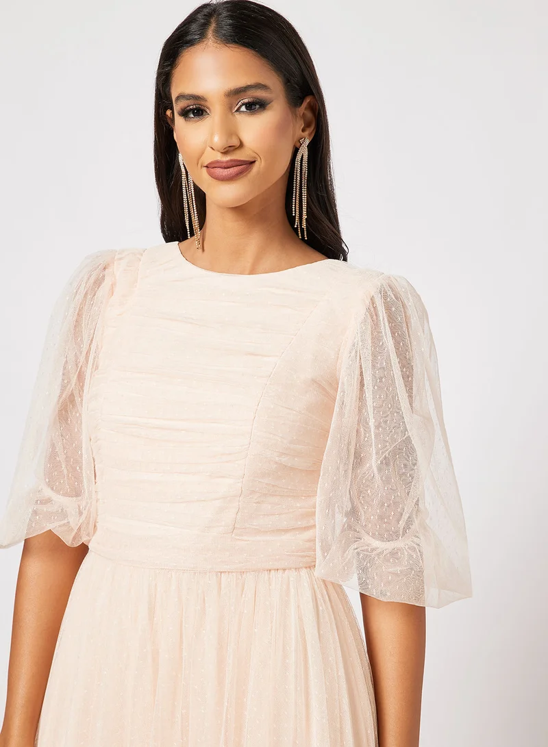 Zoey Gathered Bodice Tulle Dress