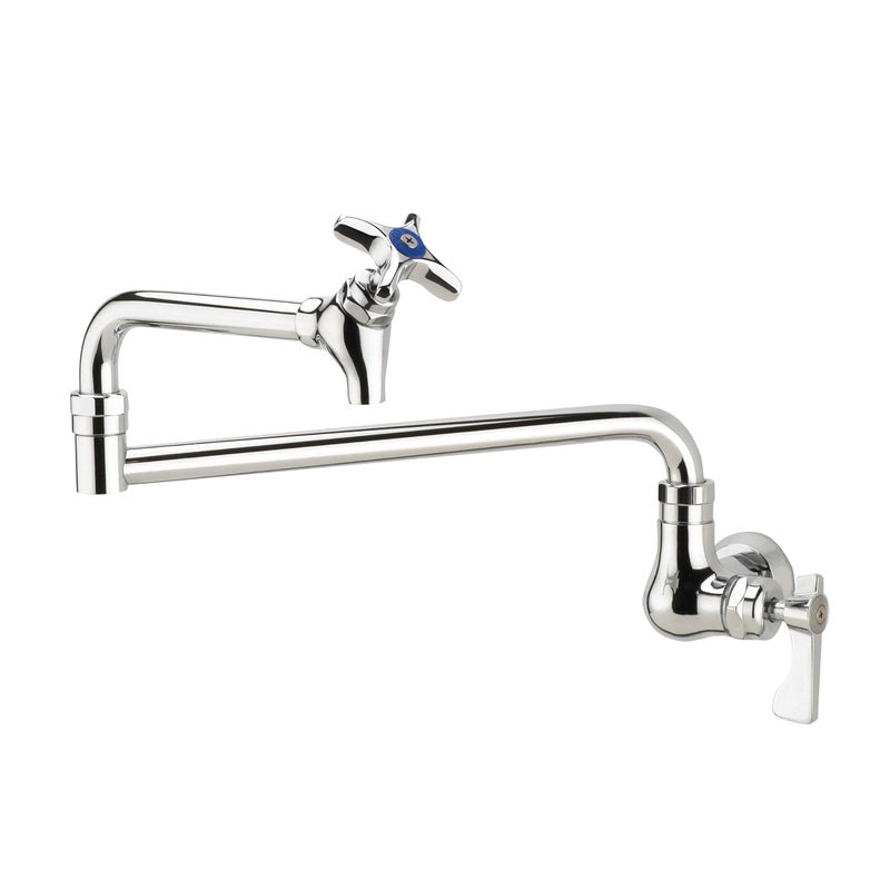 Krowne 16182L Krowne Royal Series Pot Filler Faucet Single Wall Mount 24 Jointed spout with ShutOff Valve Ceramic Cartridge valves Includes Wall mounting kit Low Lead Compliant