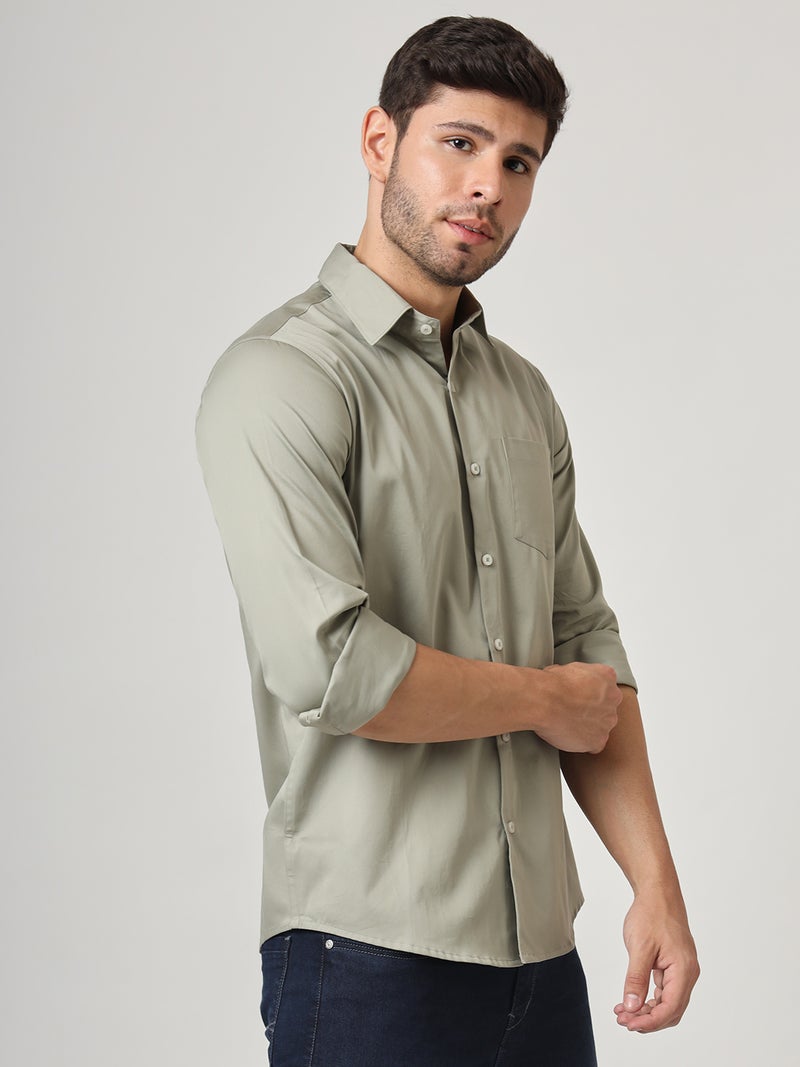 AMSWAN SOLID SATIN SHIRT - Image 3