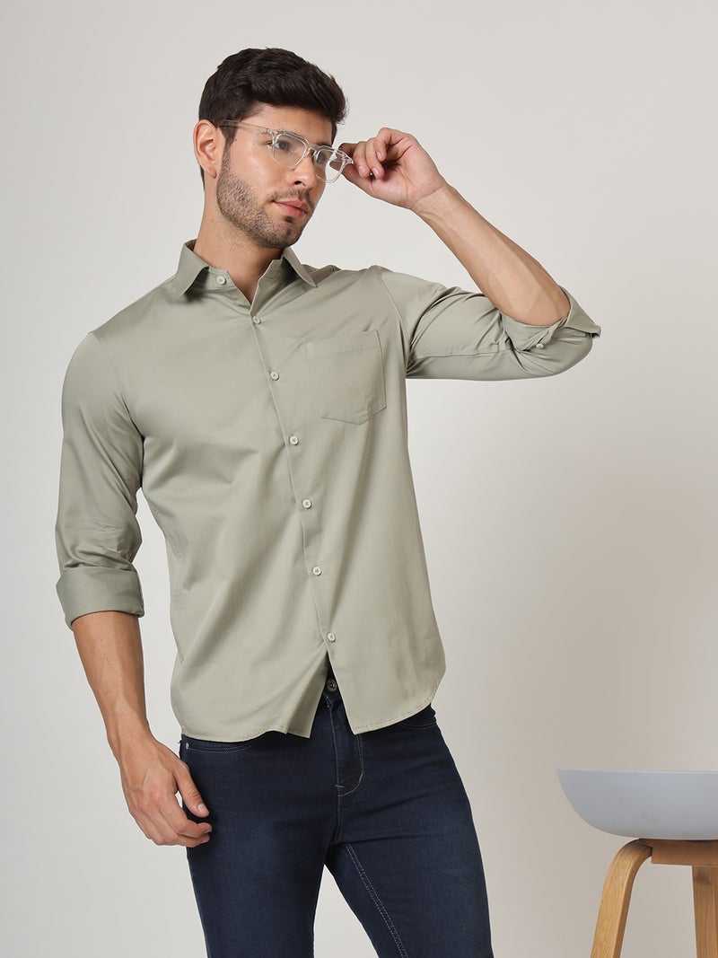 AMSWAN SOLID SATIN SHIRT - Image 5