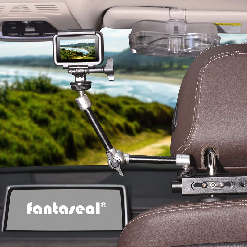 Fantaseal Heavy Duty DSLR Mirrorless Camera Action Camcorder Phone Car Headrest Mount Driver Cab Video Recording Holder w/Magic Arm Expansion Kit for GoPro Canon Nikon Sony iPhone Vlogging Rig - Image 2
