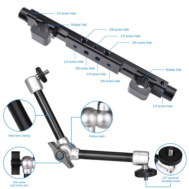 Fantaseal Heavy Duty DSLR Mirrorless Camera Action Camcorder Phone Car Headrest Mount Driver Cab Video Recording Holder w/Magic Arm Expansion Kit for GoPro Canon Nikon Sony iPhone Vlogging Rig - Image 3