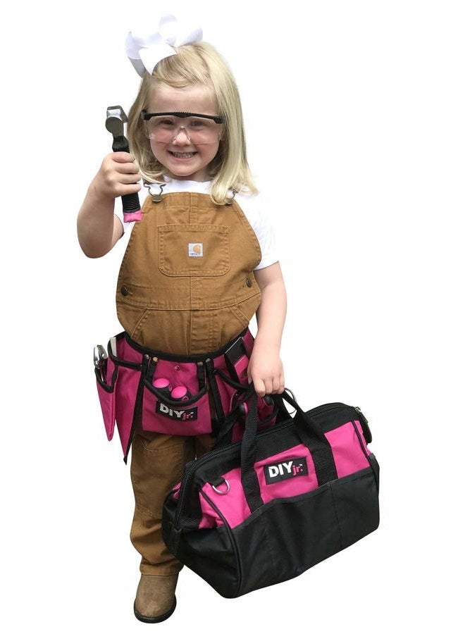 DIY Jr My First Tool Set - Pink by . - Real Tool Set for Kids Pink Tools for Girls Toolbelt Child-Sized Tools Complete Tool Set for Girls Tools for Small Hands - Image 5
