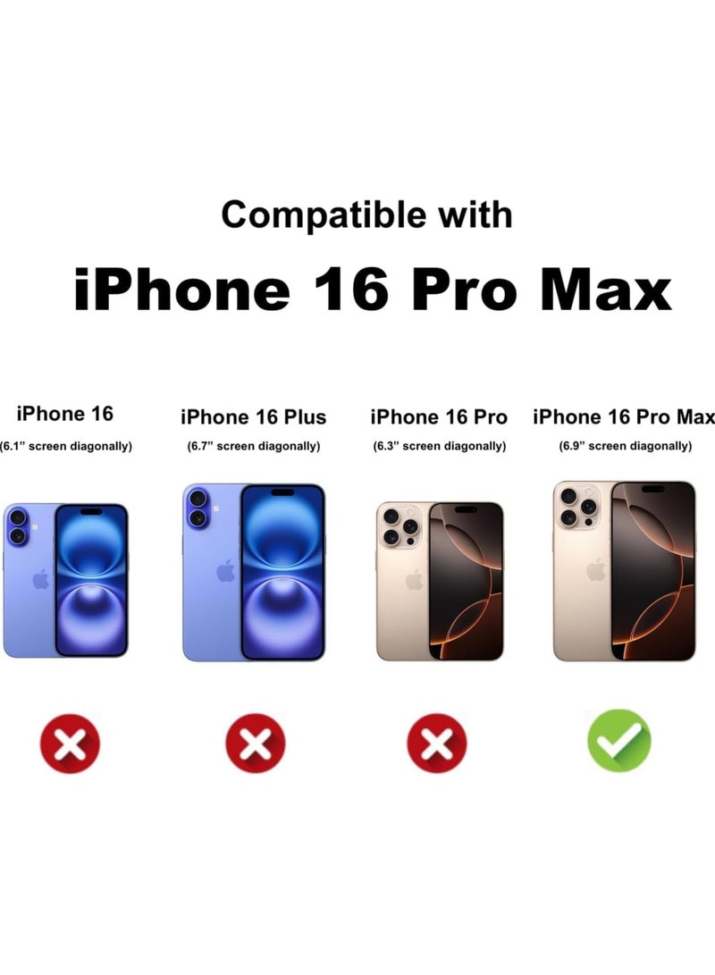 VKL Case for iPhone 16 Pro Max, Compatible with Ma-g-s-afe & Wireless Charger Case, Built-in Magnetic, Rugged Shockproof Phone Cover (Black Red, iPhone 16 Pro Max) - Image 2