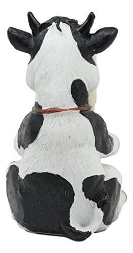Ebros Gift Ebros Country Farm Bovine Cow With Bell Collar Holding A Wooden Barrel Decorative Toothpick Holder Statue With Toothpicks 4"Tall Starter Kit Cattle Animal Figurine Collectible Kitchen Decor - Image 4
