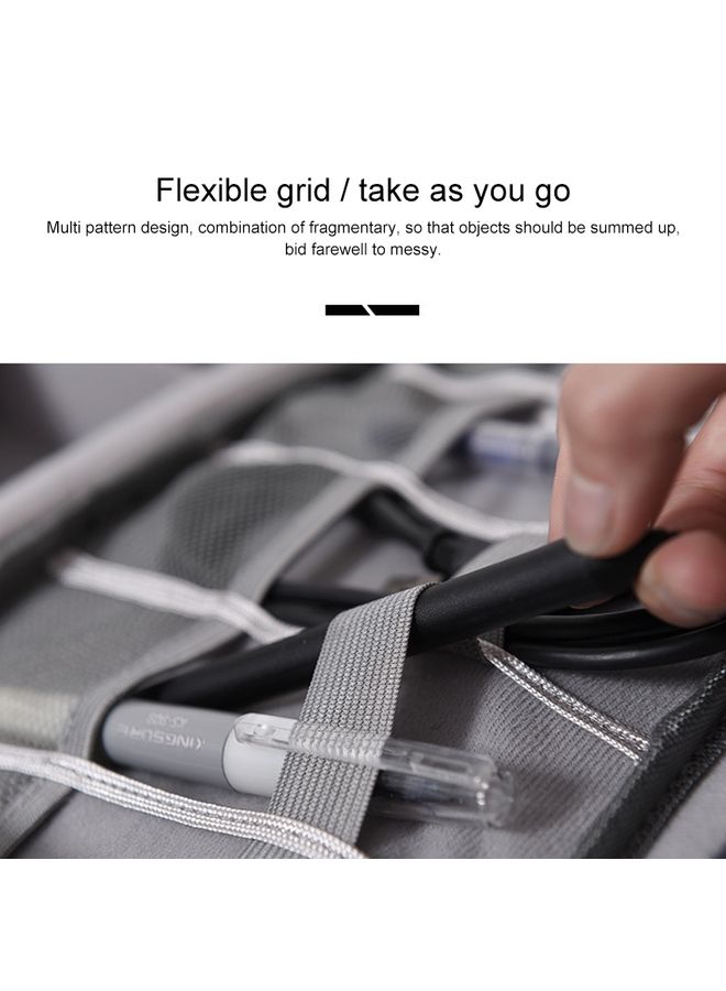 HuHa Digital Cable Bag Men Portable Travel Gadgets Pouch Power Cord Charger Headset Organizer(Black)  - Image 3