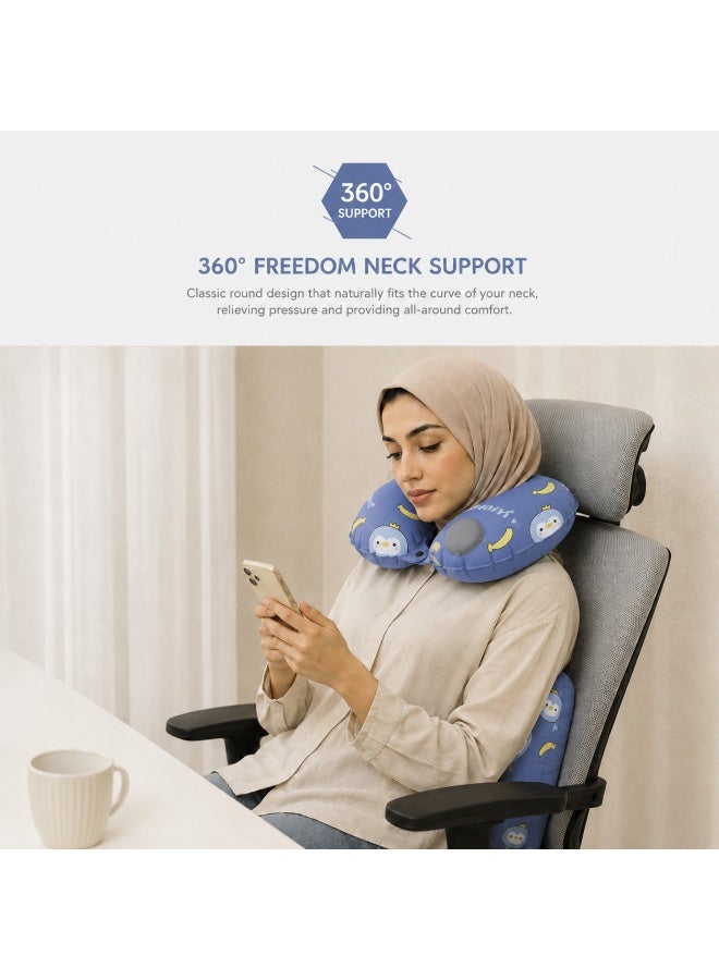 Inflatable Travel Pillow, U-Shaped Neck Support Pillow, Portable for Airplane & Car - Image 5